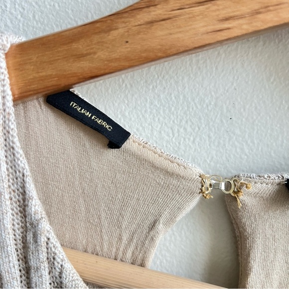 Massimo Dutti Ribbed Stretch Knit Sleeveless Maxi Dress Womens Size Medium Beige - Picture 3 of 10